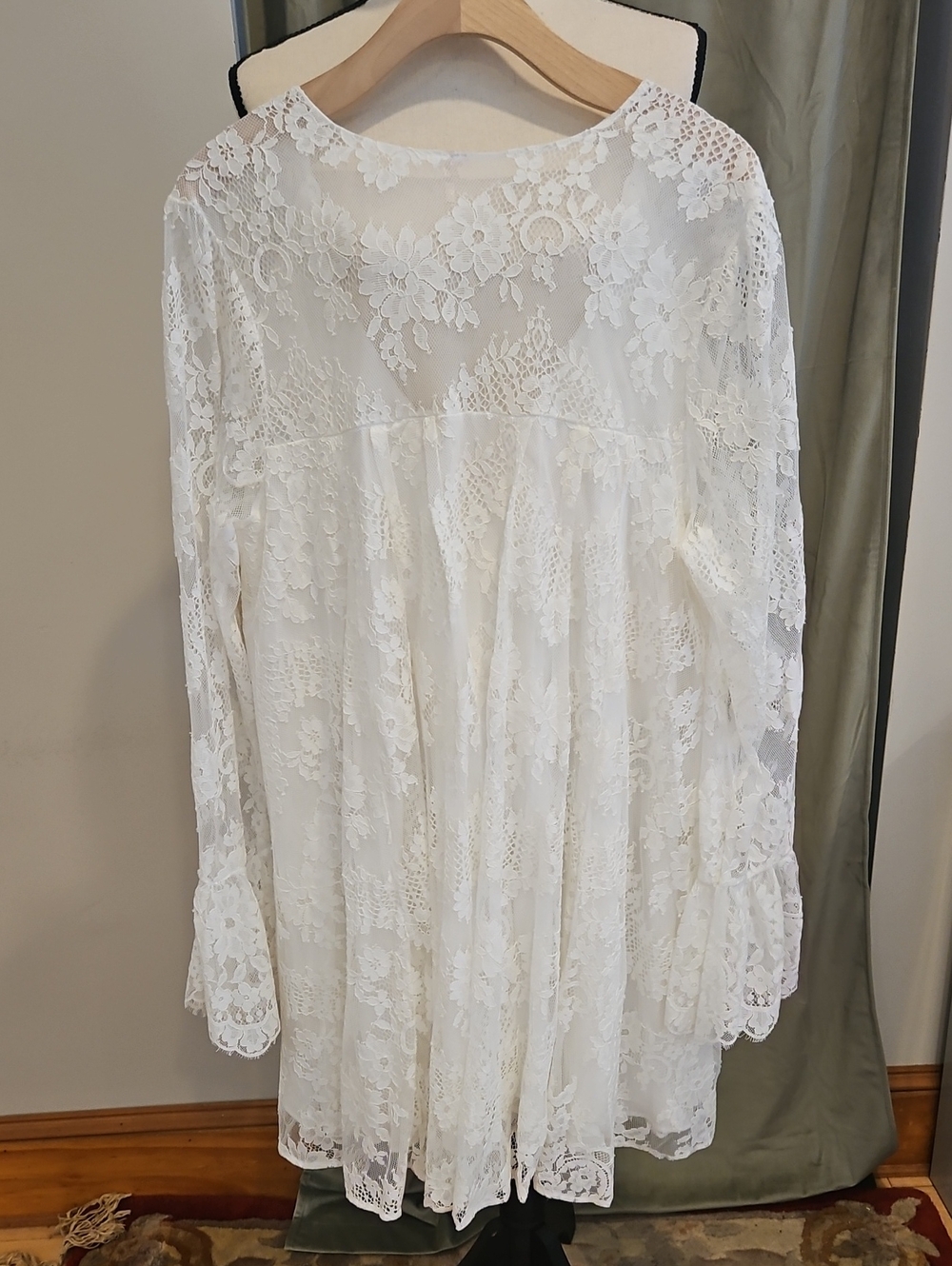 Free People Aurelia Lace V-Neck Mini Dress - Picture 9 of 13